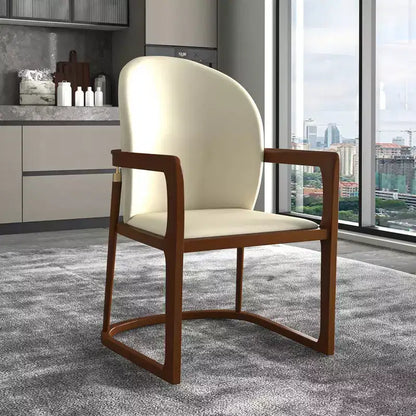 LeisureMod Svelta Series Modern Dining Chair with Solid Wood Frame and Leather Upholstery, Comfortable Seating for Dining Rooms