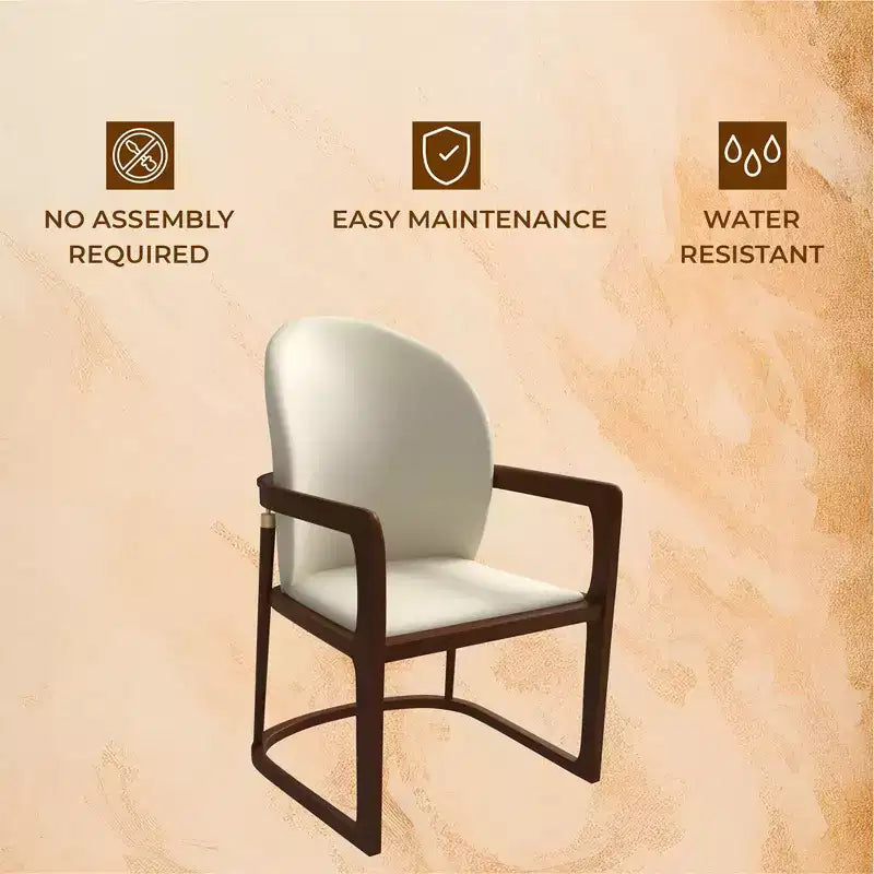 LeisureMod Svelta Series Modern Dining Chair with Solid Wood Frame and Leather Upholstery, Comfortable Seating for Dining Rooms