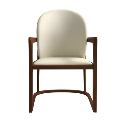 LeisureMod Svelta Series Modern Dining Chair with Solid Wood Frame and Leather Upholstery, Comfortable Seating for Dining Rooms