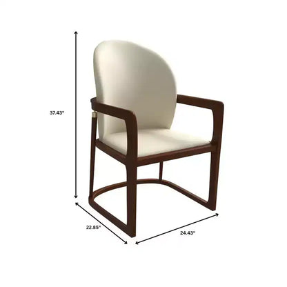 LeisureMod Svelta Series Modern Dining Chair with Solid Wood Frame and Leather Upholstery, Comfortable Seating for Dining Rooms