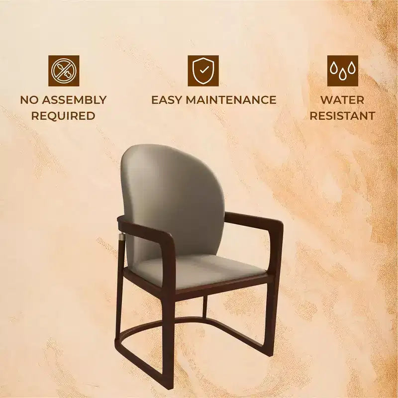 LeisureMod Svelta Series Modern Dining Chair with Solid Wood Frame and Leather Upholstery, Comfortable Seating for Dining Rooms