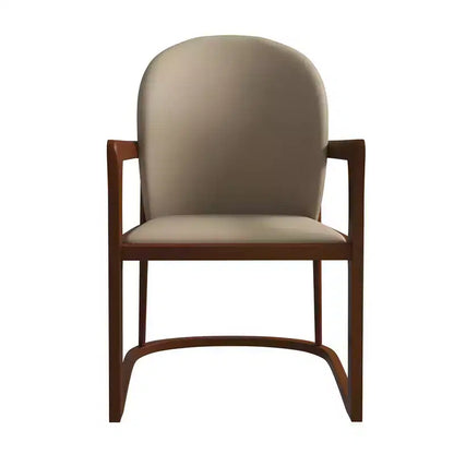 LeisureMod Svelta Series Modern Dining Chair with Solid Wood Frame and Leather Upholstery, Comfortable Seating for Dining Rooms