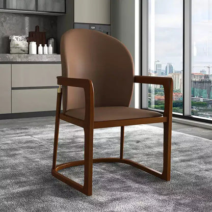 LeisureMod Svelta Series Modern Dining Chair with Solid Wood Frame and Leather Upholstery, Comfortable Seating for Dining Rooms