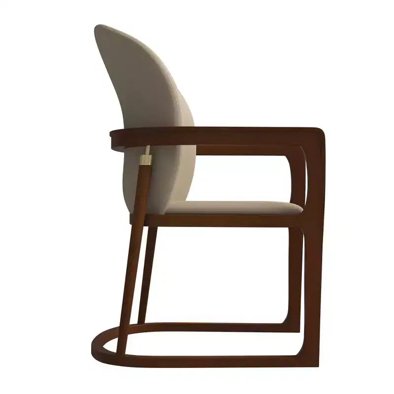 LeisureMod Svelta Series Modern Dining Chair with Solid Wood Frame and Leather Upholstery, Comfortable Seating for Dining Rooms