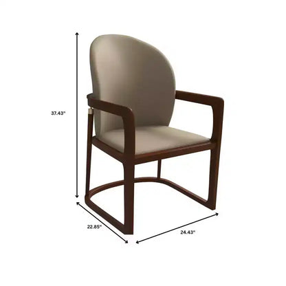 LeisureMod Svelta Series Modern Dining Chair with Solid Wood Frame and Leather Upholstery, Comfortable Seating for Dining Rooms