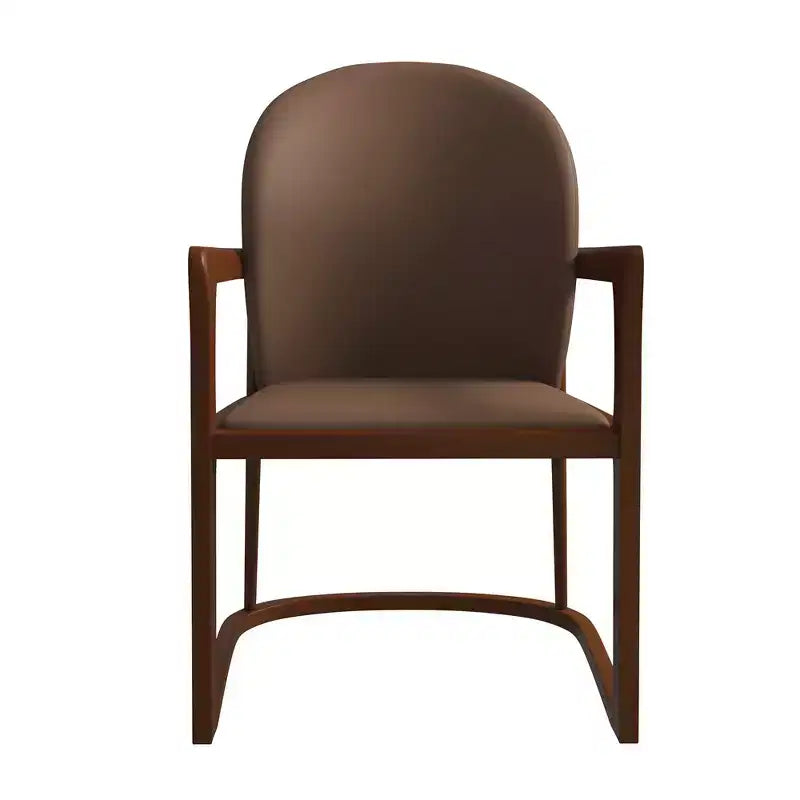 LeisureMod Svelta Series Modern Dining Chair with Solid Wood Frame and Leather Upholstery, Comfortable Seating for Dining Rooms
