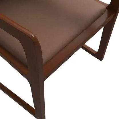 LeisureMod Svelta Series Modern Dining Chair with Solid Wood Frame and Leather Upholstery, Comfortable Seating for Dining Rooms
