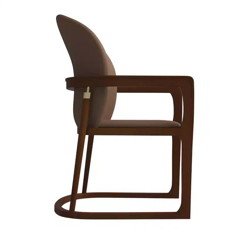 LeisureMod Svelta Series Modern Dining Chair with Solid Wood Frame and Leather Upholstery, Comfortable Seating for Dining Rooms