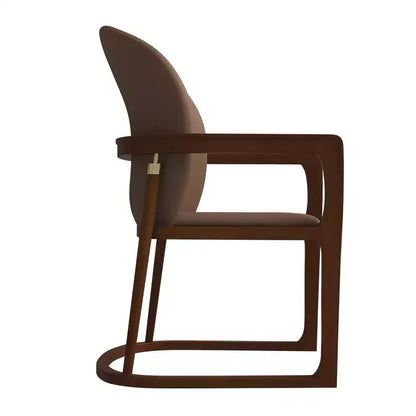 LeisureMod Svelta Series Modern Dining Chair with Solid Wood Frame and Leather Upholstery, Comfortable Seating for Dining Rooms