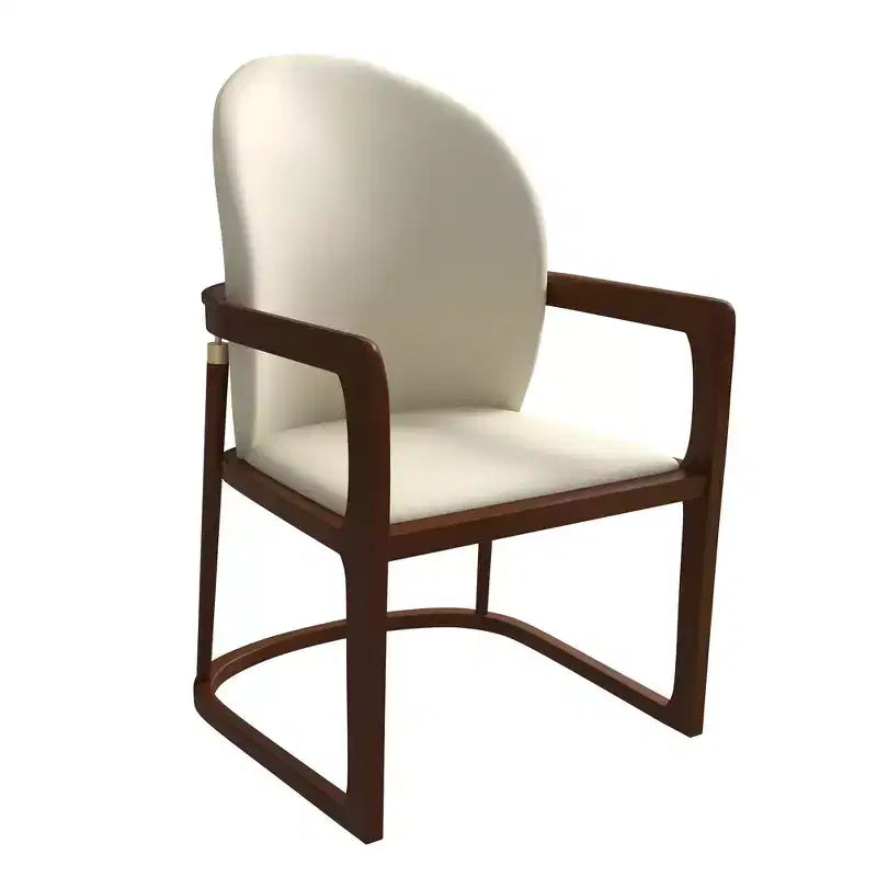 LeisureMod Svelta Series Modern Dining Chair with Solid Wood Frame and Leather Upholstery, Comfortable Seating for Dining Rooms