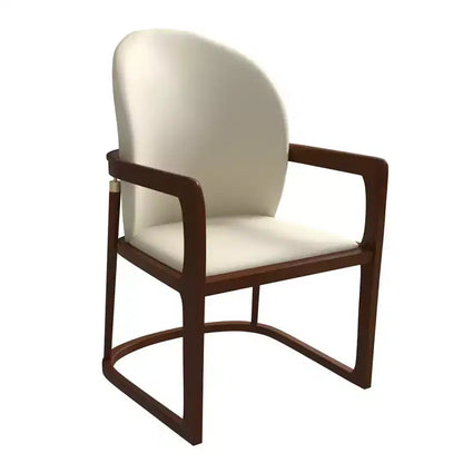 LeisureMod Svelta Series Modern Dining Chair with Solid Wood Frame and Leather Upholstery, Comfortable Seating for Dining Rooms