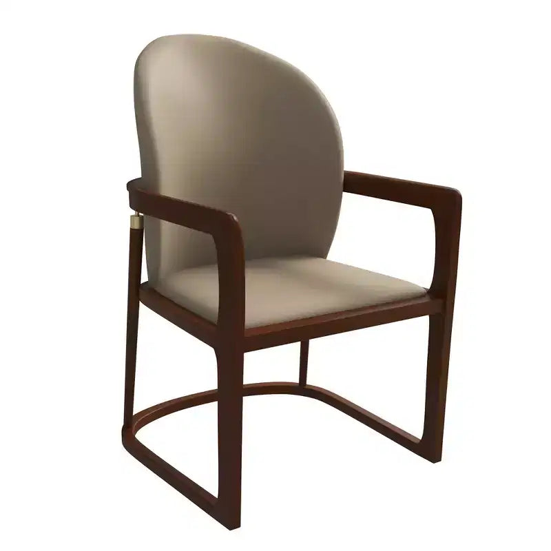 LeisureMod Svelta Series Modern Dining Chair with Solid Wood Frame and Leather Upholstery, Comfortable Seating for Dining Rooms