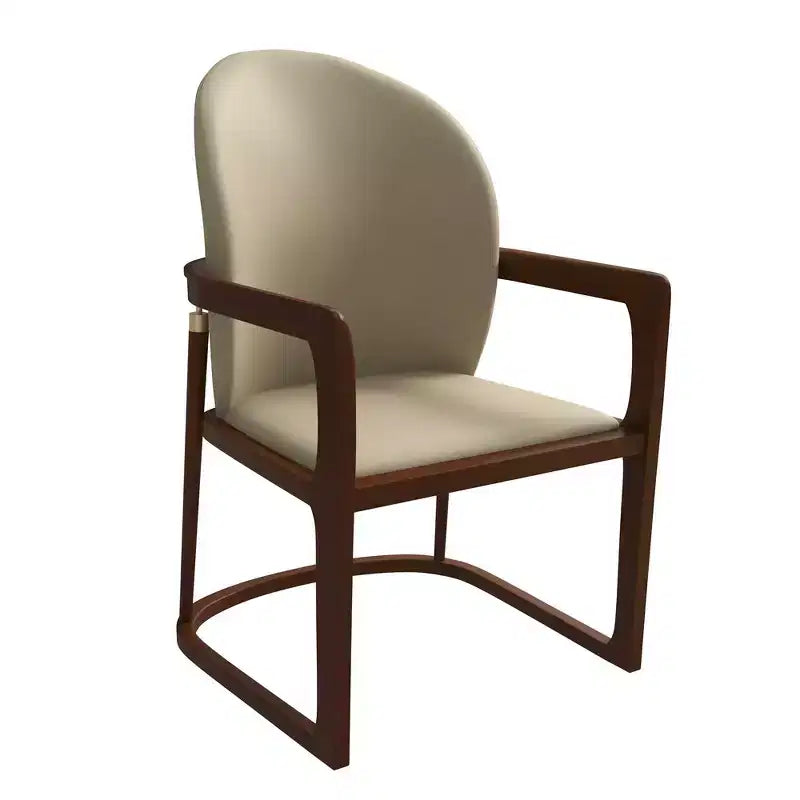LeisureMod Svelta Series Modern Dining Chair with Solid Wood Frame and Leather Upholstery, Comfortable Seating for Dining Rooms