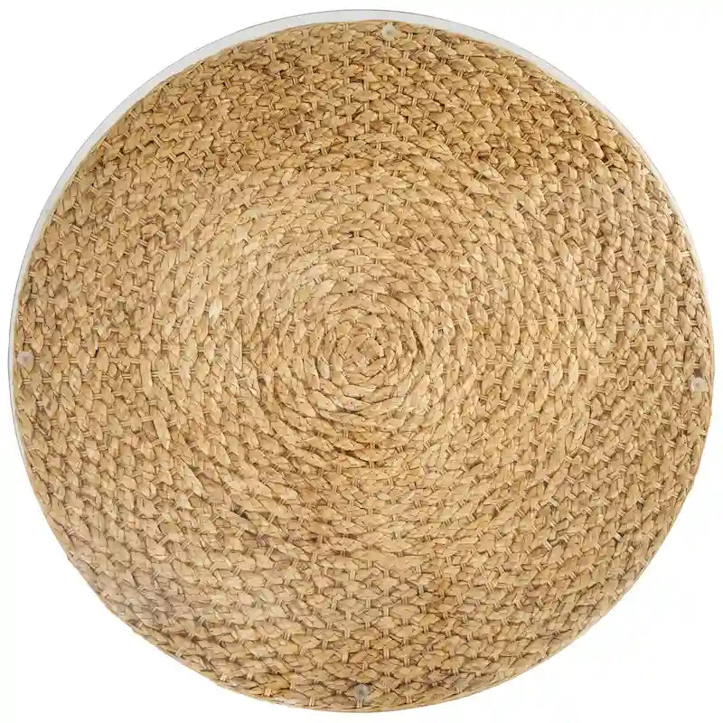 Rattan and Seagrass Handmade Woven Tapered Coffee Table or Accent Table with Glass Top Brown Roche River Decor