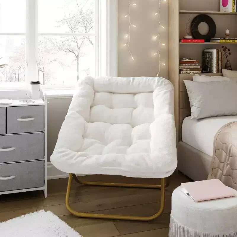 Sedia Pieghevole a Sfera Oversize Emma e Oliver per Dormitorio, Camera da Letto