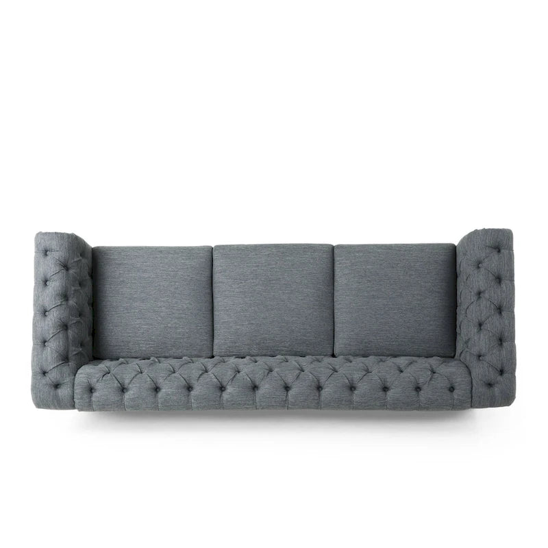 Saragus Chesterfield Sofa with Nailhead Trim by Christopher Knight Home - 85.50  L x 33.25  W x 28.50  H