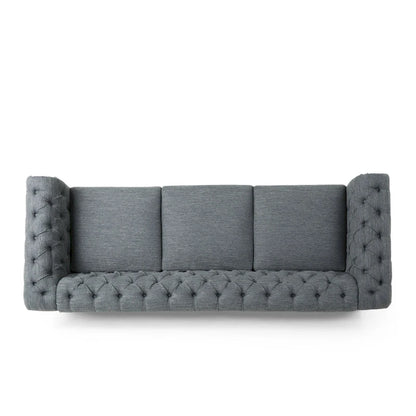 Saragus Chesterfield Sofa with Nailhead Trim by Christopher Knight Home - 85.50  L x 33.25  W x 28.50  H