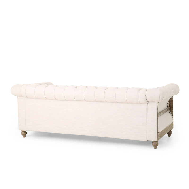 Saragus Chesterfield Sofa with Nailhead Trim by Christopher Knight Home - 85.50  L x 33.25  W x 28.50  H