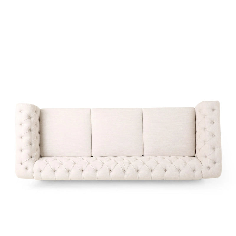Saragus Chesterfield Sofa with Nailhead Trim by Christopher Knight Home - 85.50  L x 33.25  W x 28.50  H