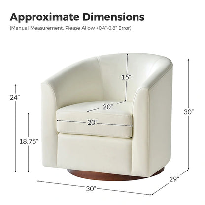 Haley Modern Swivel Barrel Faux Leather Chair with Solid Wood Base Set of 2 by HULALA HOME