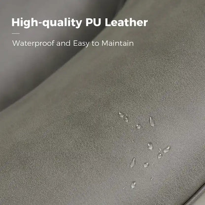 Haley Modern Swivel Barrel Faux Leather Chair with Solid Wood Base Set of 2 by HULALA HOME