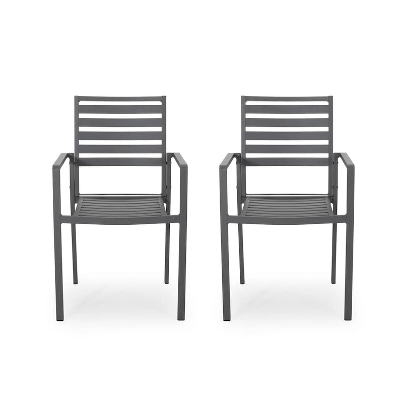 Cape Coral Aluminum Modern Outdoor Dining Chair (Set of 2) by Christopher Knight Home