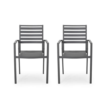 Cape Coral Aluminum Modern Outdoor Dining Chair (Set of 2) by Christopher Knight Home