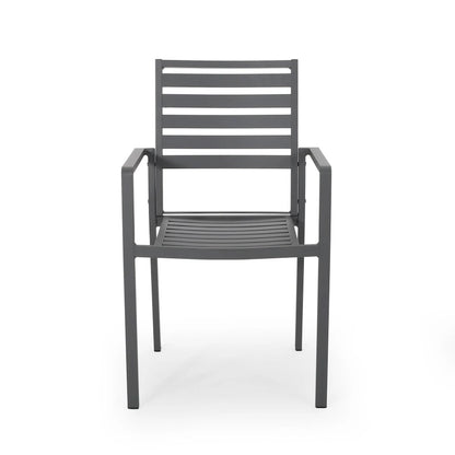 Cape Coral Aluminum Modern Outdoor Dining Chair (Set of 2) by Christopher Knight Home