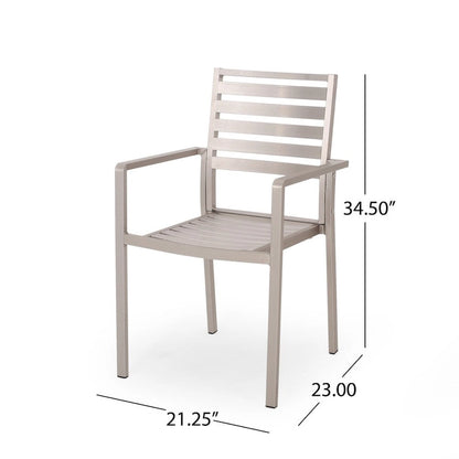 Cape Coral Aluminum Modern Outdoor Dining Chair (Set of 2) by Christopher Knight Home