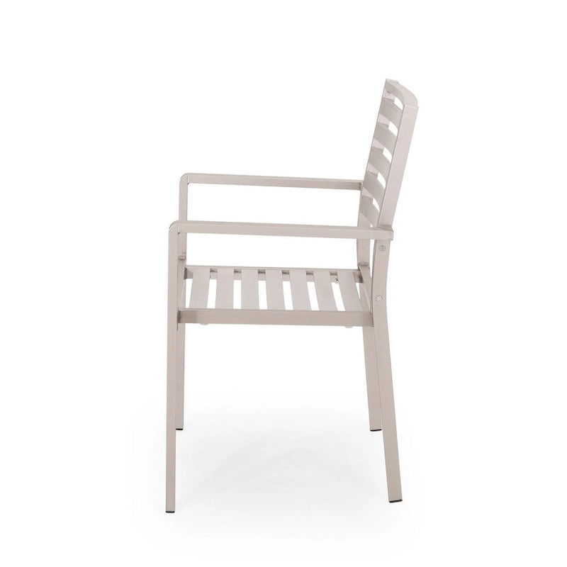 Cape Coral Aluminum Modern Outdoor Dining Chair (Set of 2) by Christopher Knight Home