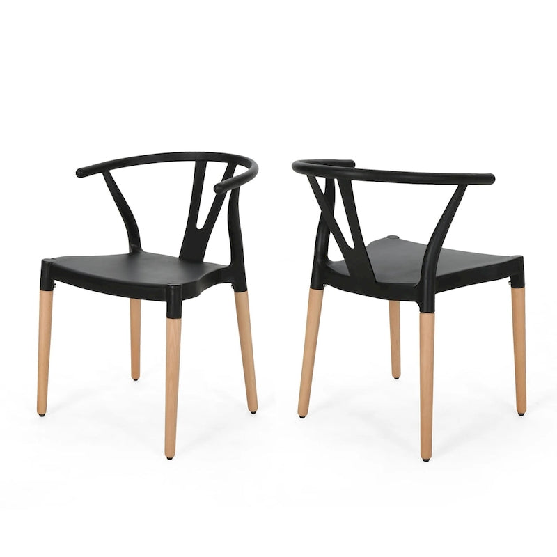 Sedie da pranzo Mountfair moderne con gambe in legno (set da 2) di Christopher Knight Home