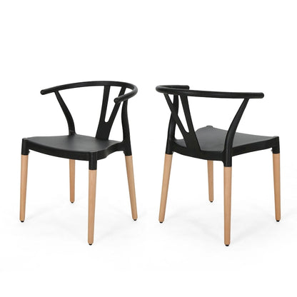 Sedie da pranzo Mountfair moderne con gambe in legno (set da 2) di Christopher Knight Home