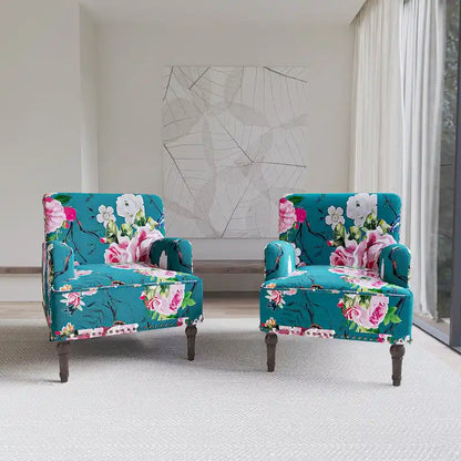 Set of 2 Traditional Upholstered Stripe Accent Chair for Living Room