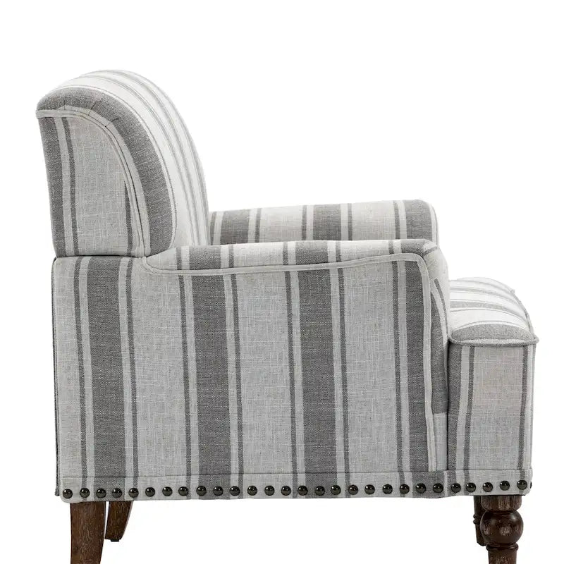 Set of 2 Traditional Upholstered Stripe Accent Chair for Living Room