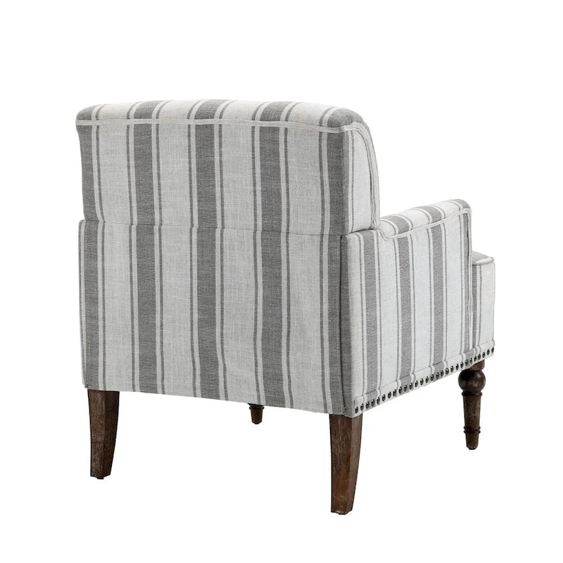 Set of 2 Traditional Upholstered Stripe Accent Chair for Living Room