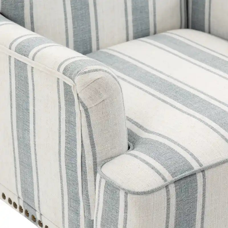 Set of 2 Traditional Upholstered Stripe Accent Chair for Living Room