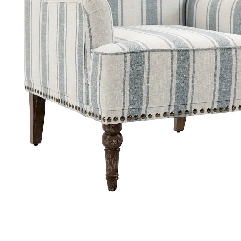 Set of 2 Traditional Upholstered Stripe Accent Chair for Living Room