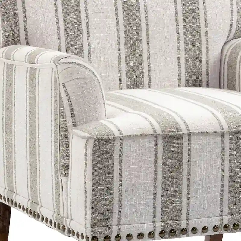 Set of 2 Traditional Upholstered Stripe Accent Chair for Living Room