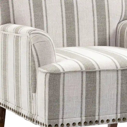 Set of 2 Traditional Upholstered Stripe Accent Chair for Living Room