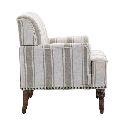 Set of 2 Traditional Upholstered Stripe Accent Chair for Living Room