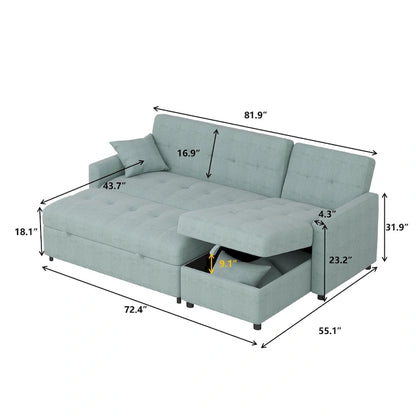 82  Wide Reversible Sleeper Sofa & Chaise