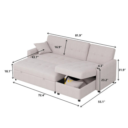 82  Wide Reversible Sleeper Sofa & Chaise
