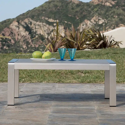Cape Coral Outdoor Aluminum and Tempered Glass Coffee Table by Christopher Knight Home