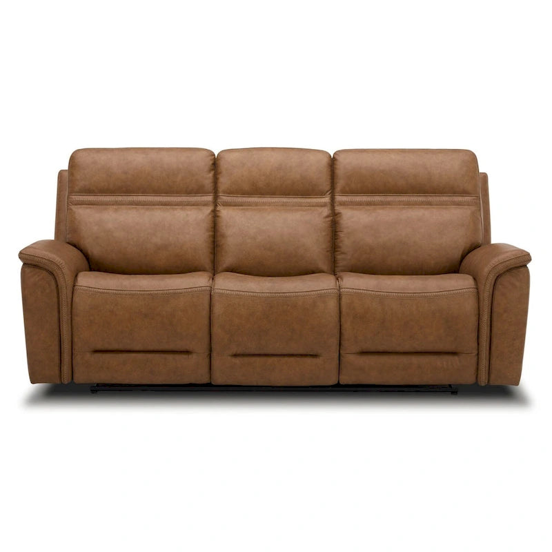 Cooper Leather Dual Power Reclining Sofa - Camel