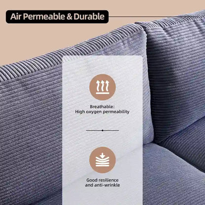 HOOOWOOO Mid-Century Modern Upholstered Sofa Couch with Rolled Pillows