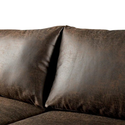 HOOOWOOO Mid-Century Modern Upholstered Sofa Couch with Rolled Pillows