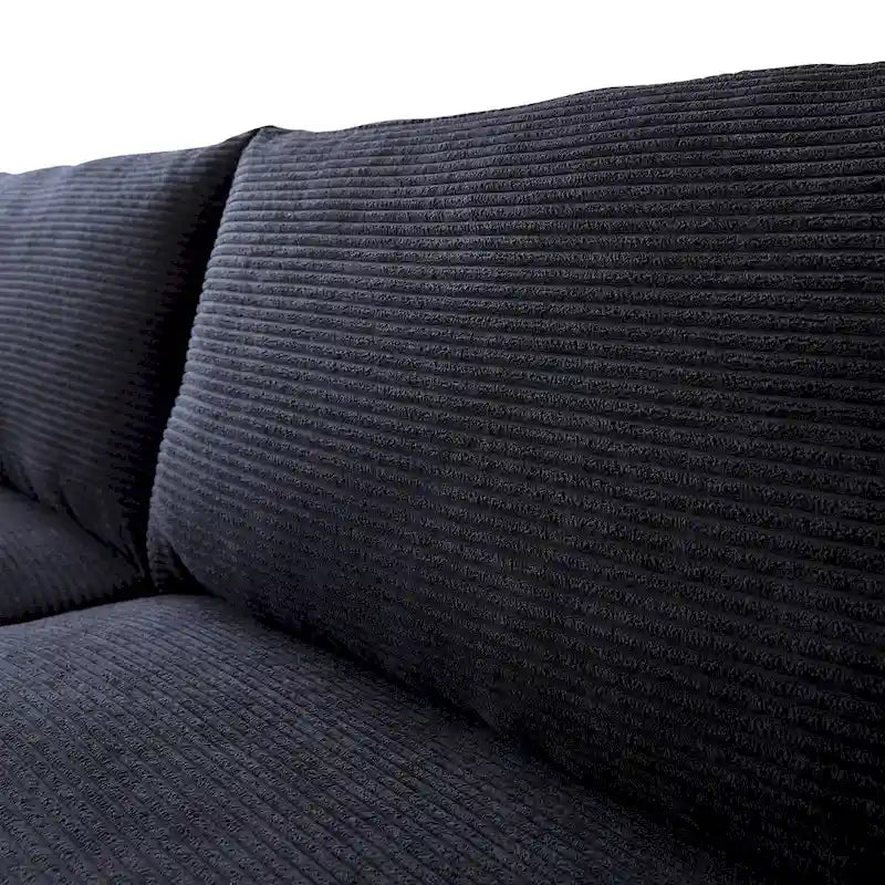 HOOOWOOO Mid-Century Modern Upholstered Sofa Couch with Rolled Pillows