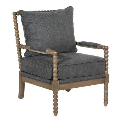 Fletcher Spindle Chair in Fabric with Brushed Charcoal Finish