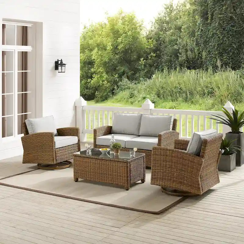 Crosley Bradenton 4Pc Swivel Rocker Conversation Set