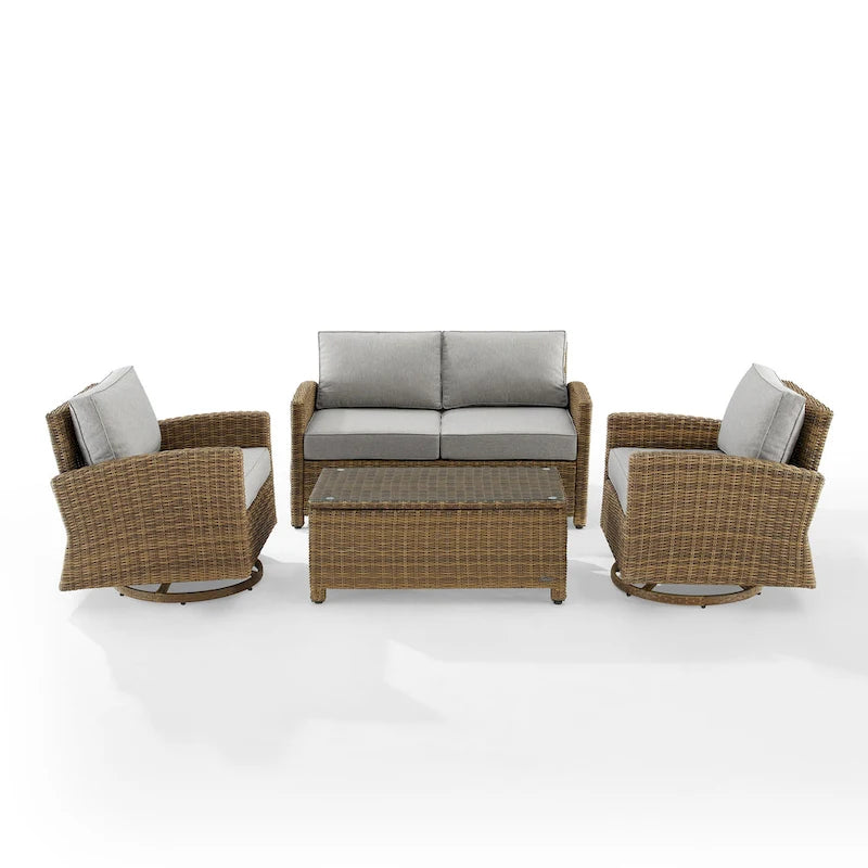 Crosley Bradenton 4Pc Swivel Rocker Conversation Set